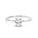 14K White Gold 1/2 Cttw Oval Lab Grown Diamond 4 Prong Solitaire Engagement Ring (F-G Color, VS2-SI1 Clarity) - Size 7-6