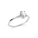 14K White Gold 1/2 Cttw Oval Lab Grown Diamond 4 Prong Solitaire Engagement Ring (F-G Color, VS2-SI1 Clarity) - Size 7-8