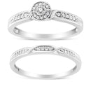 .925 Sterling Silver Diamond Accent Frame Twist Shank Bridal Set Ring and Band (I-J Color, I3 Clarity) - Size 7-5