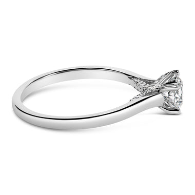 14K White Gold 7/8 Cttw Lab Grown Diamond Solitaire Cathedral Style Engagement Ring (F-G Color, VS1-VS2 Clarity) - Size 5 - 0