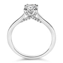 14K White Gold 7/8 Cttw Lab Grown Diamond Solitaire Cathedral Style Engagement Ring (F-G Color, VS1-VS2 Clarity) - Size 5-5
