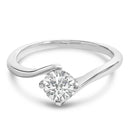 14K White Gold 4/5 Cttw Round Lab Grown Diamond Bypass Solitaire Engagement Ring (F-G Color, VS1-VS2 Clarity) - Ring Size 5-1