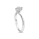 14K White Gold 4/5 Cttw Round Lab Grown Diamond Bypass Solitaire Engagement Ring (F-G Color, VS1-VS2 Clarity) - Ring Size 5-4