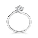 14K White Gold 4/5 Cttw Round Lab Grown Diamond Bypass Solitaire Engagement Ring (F-G Color, VS1-VS2 Clarity) - Ring Size 5-5