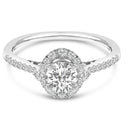 14K White Gold 1.00 Cttw Lab-Grown Diamond Oval Shaped Halo Engagement Ring (F-G Color, VS1-VS2 Clarity) - Ring Size 7-1