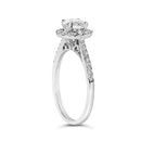 14K White Gold 1.00 Cttw Lab-Grown Diamond Oval Shaped Halo Engagement Ring (F-G Color, VS1-VS2 Clarity) - Ring Size 7-4