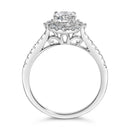 14K White Gold 1.00 Cttw Lab-Grown Diamond Oval Shaped Halo Engagement Ring (F-G Color, VS1-VS2 Clarity) - Ring Size 7-5