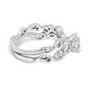 14K White Gold Lab Grown Diamond 1.0 Cttw Vintage Style Engagement Ring and Band Set - Ring Size 5-2
