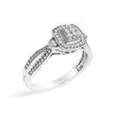 10K White Gold 1/10 Cttw Diamond Cluster Halo Promise Ring-3