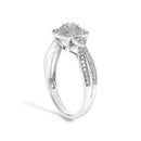 10K White Gold 1/10 Cttw Diamond Cluster Halo Promise Ring-4