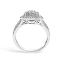 10K White Gold 1/10 Cttw Diamond Cluster Halo Promise Ring-5