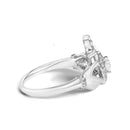14K White Gold 3/8 Cttw Diamond Claddagh Heart Ring-2