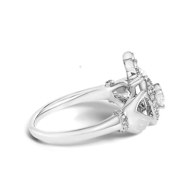 14K White Gold 3/8 Cttw Diamond Claddagh Heart Ring - 0