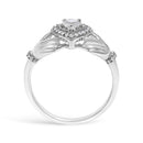 14K White Gold 3/8 Cttw Diamond Claddagh Heart Ring-5