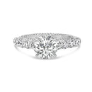 14K White Gold 3 1/5 Cttw Lab Grown Diamond Vintage Style Engagement Ring - Size 7-1