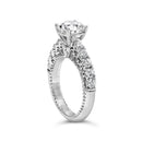 14K White Gold 3 1/5 Cttw Lab Grown Diamond Vintage Style Engagement Ring - Size 7-4