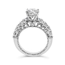 14K White Gold 3 1/5 Cttw Lab Grown Diamond Vintage Style Engagement Ring - Size 7-5