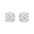 14K White Gold 3/4 Cttw Lab Grown Diamond 4-Prong Classic Stud Earrings (F-G Color, VS2-SI1 Clarity)-2