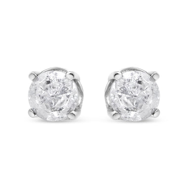 14K White Gold 3/4 Cttw Lab Grown Diamond 4-Prong Classic Stud Earrings (F-G Color, VS2-SI1 Clarity) - 0