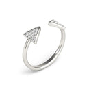 14k White Gold Diamond Arrowhead Open Ring (1/5 cttw)-3