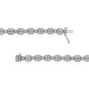 10K White Gold 2.0 Cttw Diamond Square Link Bracelet (J-K Color, I2-I3 Clarity) - Size 7.25"-5