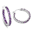 4.80 Carat Genuine Amethyst .925 Sterling Silver Earrings-2
