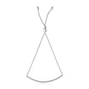 14k White Gold Smooth Curved Bar Lariat Design Bracelet-1