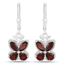 2.60 Carat Genuine Garnet .925 Sterling Silver Earrings-1