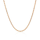 14k Rose Gold Solid Diamond Cut Rope Chain 1.5mm-2