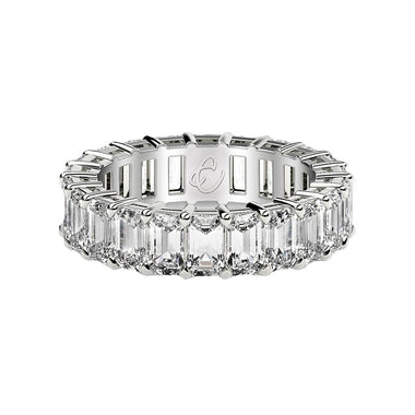 Emerald Cut Lab Grown Diamond Eternity Ring in 14k White Gold (2 cttw FG/VS2) - 0