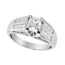 14K White Gold 1 1/4 Cttw Princess Cut Diamond Channel Set Engagement Ring (H-I Color, SI1-SI2 Clarity) - Ring Size 7-2