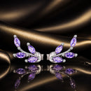 925 Sterling Silver Earrings with CZ and Oxidized Finish - 1.3*0.6cm-1