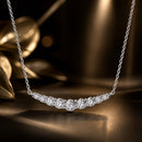 925 Sterling Silver 38+5cm White Gold Plated Moissanite Necklace for Women-1