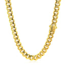 14k Yellow Gold Polished Miami Cuban Chain Necklace-3