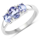 1.41 Carat Genuine Tanzanite .925 Sterling Silver Ring-1