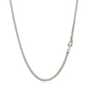 2.1mm 14k White Gold Round Wheat Chain-3