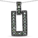 0.36 Carat Genuine Green Diamond .925 Sterling Silver Pendant-1