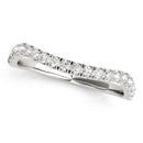 14k White Gold Curved Design Diamond Wedding Band (1/4 cttw)-1