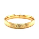 Classic Floral Carved Bangle in 14k Yellow Gold (10.0mm)-2