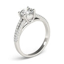 14k White Gold Split Shank Round Diamond Engagement Ring (1 1/8 cttw)-3
