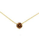 14K Yellow Gold 1/2 Cttw Martini Set Lab Grown Yellow Diamond Solitaire 18" Pendant Necklace (Yellow Color, VS2-SI1 Clarity)-1