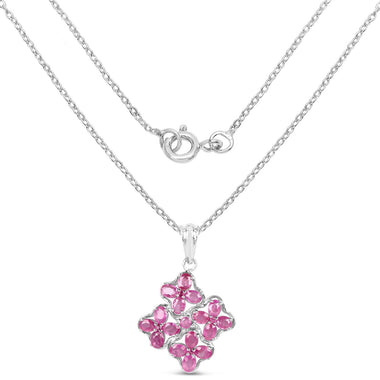 3.72 Carat Genuine Ruby .925 Sterling Silver Pendant - 0