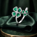 925 Sterling Silver Enamel Pavé CZ Ring for Women-2