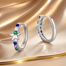 925 Sterling Silver Earrings with Pavé Setting CZ in White Gold for Women-2