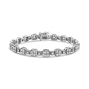 10K White Gold 2.0 Cttw Diamond Square Link Bracelet (J-K Color, I2-I3 Clarity) - Size 7.25"-2