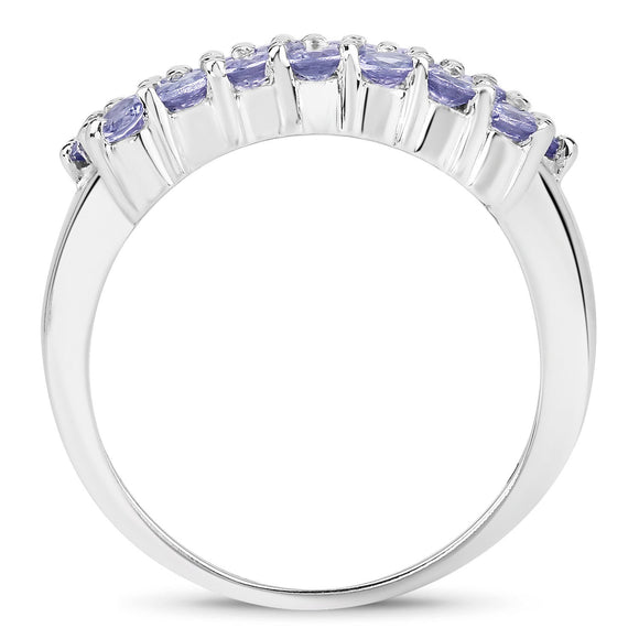 1.54 Carat Genuine Tanzanite .925 Sterling Silver Ring