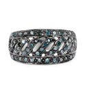 0.60 Carat Genuine Blue Diamond .925 Sterling Silver Ring-4
