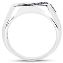 0.31 Carat Genuine Blue Diamond .925 Sterling Silver Ring-2