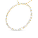 10K Yellow Gold Plated .925 Sterling Silver 4 Cttw Diamond Circle Hoop 18" Pendant Necklace (J-K Color, I1-I2 Clarity)-2