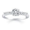 14k White Gold Shared Prong Accent Diamond Engagement Ring-1